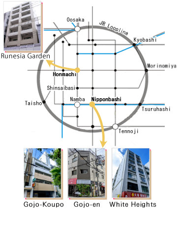 Osaka Map, Namba, Nipponbashi,Shinsaibashi,Tenjinbashisuji-6chome